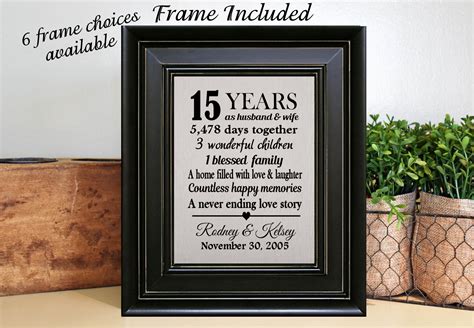 15th wedding anniversary gifts for couples